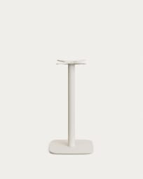 Pie de mesa alta de bar Dina base cuadrada de metal con acabado pintado blanco 48x48x96cm