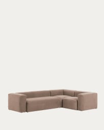Γωνιακός καναπές 4θ Grey Blok 320 x 230 εκ, ροζ