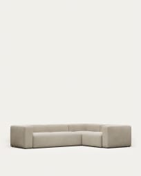 Blok 4 seater corner sofa in beige, 320 x 230 cm / 230 x 320 cm FR