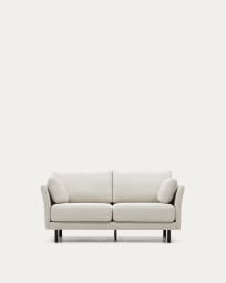Gilma 2-Sitzer-Sofa aus Chenille in Perle und Beine mit schwarzem Finish 170 cm