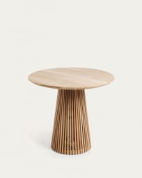 Mesa redonda Jeanette de madeira maciça de teca Ø 90 cm