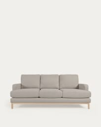 Καναπές 3θέσεων Mihaela, γκρι micro bouclé, 203 εκ, FSC Mix Credit