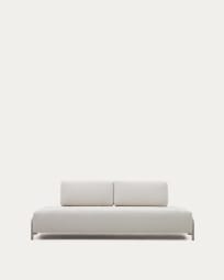 Modułowa sofa 3-osobowa Compo z beżowym szenilem i szarą metalową konstrukcją 232 cm
