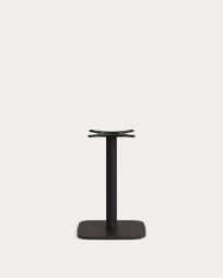 Gamba da tavolo da bar Dina con piano quadrato in metallo con finitura verniciata in nero