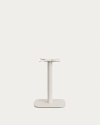 Dina bar-table leg with square metal base in a painted white finish