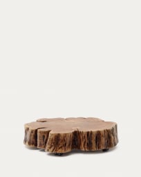 Essi solid acacia wood coffee table with wheels Ø 90 x 60 cm