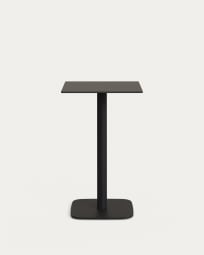 Dina high outdoor table in black with metal leg in a painted black finish, 60 x 60 x 96 cm