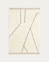 Mijas Teppich aus Baumwolle in Schwarz und Weiß 160 x 230 cm