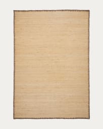 Sorina Teppich aus Jute natur mit braunem Rand 200 x 300 cm