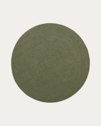 Despas green round rug made from synthetic fibres Ø 200 cm
