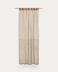 Melba Vorhang 100% Leinen Natur und Grau gestreift 140 x 270 cm