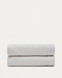 Copriletto Berga in cotone bianco per letto da 150/160 cm