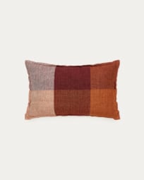 Calonge cushion cover, 100% linen with multicolour checkers, 30 x 50cm