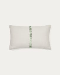 Fodera per cuscino Ribellet 100% PET bianco con ricamo verde 30 x 50 cm