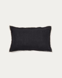 Sagi beige and black linen cushion cover 30 x 50 cm