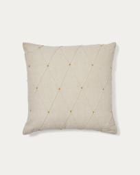 Syteri 100% natural embroidered linen cushion cover 45 x 45 cm