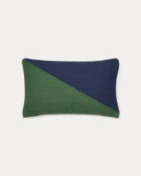 Fodera per cuscino Saigua 100% PET a righe diagonali blu e verdi 30 x 50 cm