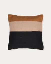 Saigua black and brown striped cushion cover 100% PET 45 x 45 cm