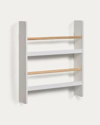Gopi shelf unit in solid pine with natural and white finish 50 x 60 cm