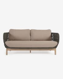 Catalina 3-Sitzer Sofa aus grünem Seil und massivem Akazienholz 170 cm FSC 100%