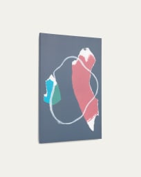 Płótno abstrakcyjny Zoeli niebieski i czerwony 60 x 90 cm