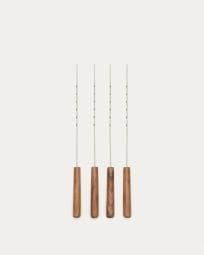 Set of 4 Idrom brochettes made of acacia wood and metal FSC 100%