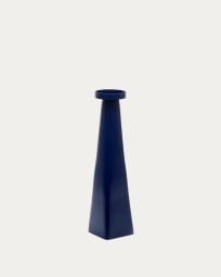 Yuba large blue aluminium candlestick