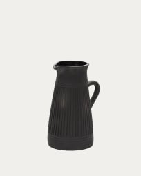 Vase Menre aus Terrakotta mit schwarzem Finish 34 cm