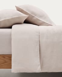 Komplet pościeli Simmel poszwa na kołdrę i poduszki, bawełniano-lniany, w kolorze szarym na łóżko 90 cm
