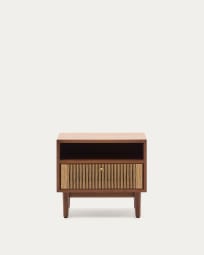 Elan bedside table in veneer and solid walnut with cord 51x45cm FSC Mix Credit