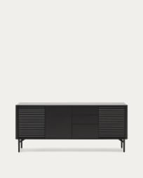 Lenon sideboard 3 doors and 3 drawers solid wood and black oak veneer 200x86cm FSC Mix Credit
