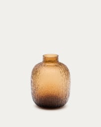 Shali vaas van bruin glas 23,5 cm