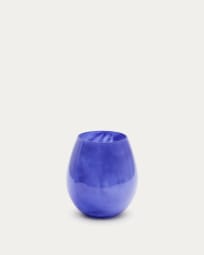 Vase Kelse en verre bleu 21 cm