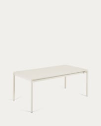 Zaltana extendable outdoor table made of aluminium in a light grey finish, 180 (240) x 100 cm