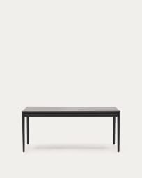 Ανοιγόμενο τραπέζι Lenon, καπλαμάς σε μαύρη δρυ και μασίφ ξύλο 160(240) x90εκ FSC Mix Cred