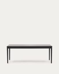Ausziehbarer Tisch Lenon Eiche Furnier und massiv schwarz 200(280)x90cm FSC Mix Credit