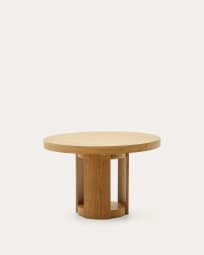 Artis extendable round table in solid wood and oak veneer, 120 (170) cm x 80 cm FSC 100%