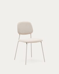 Benilda stackable beige chair in oak veneer and steel in a beige finish FSC Mix Credit