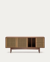 Elan sideboard 2 doors and 2 drawers veneer and solid walnut and cord 180x73cm FSC Mix Credit