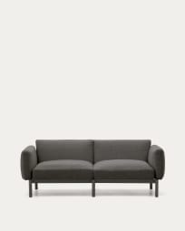 Modułowa sofa ogrodowa 2-osobowa Sorells z szarą tapicerką i szarym aluminium 171 cm