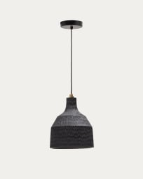 Amire wooden ceiling lamp in a black finish, Ø 22 cm