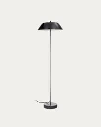 Sayra floor lamp made of black marble and metal in a black painted finish