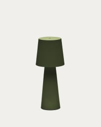 Arenys large outdoor metal table lamp in a green painted finish