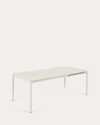 Zaltana extendable outdoor table made of aluminium in a  raw finish, 140 (200) x 100 cm