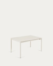Zaltana extendable outdoor table made of aluminium in a  light grey finish, 140 (200) x 90 cm