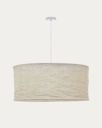 Pantalla para lámpara de techo Mariela de lino con acabado beige Ø 80 x 40 cm