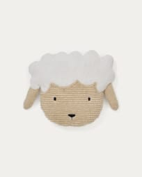 Milu beige, sheep-shaped, cotton cushion, 40 cm