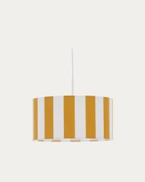 Ciral ceiling lamp shade with yellow and white stripes, Ø 40 cm