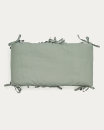 Laily green cot protector made of 100% organic cotton, 180 x 30 cm