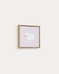 Milu beige and white sheep picture, 20 x 20 cm